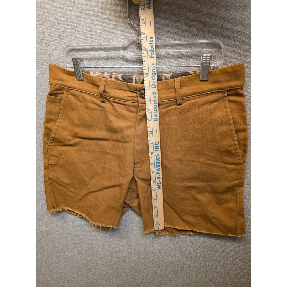 Ball and Buck 6 Point Short Mens 32 Brown Duck Canvas Raw Hem Made in USA Camo